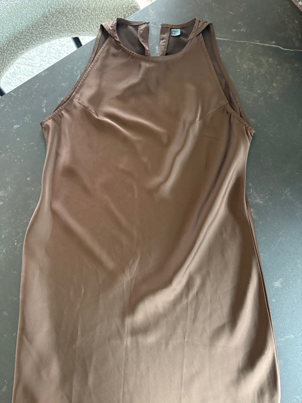 SHEIN Satin Brown Slip Dress